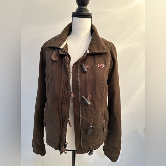 Hollister woman’s brown coat with faux fur lining size small - Picture 1 of 5